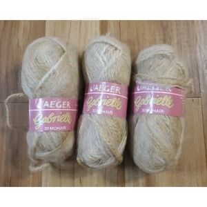 Vintage Jaeger Gabrielle Mohair Blend Yarn 3 Skeins Honey Beige Col 153 Lot 31
